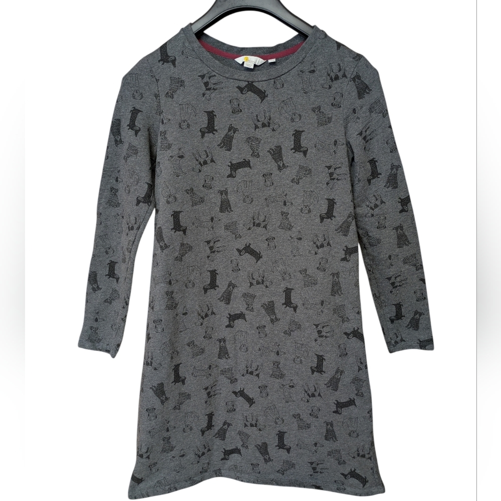 Boden Doodle Dog French Terry Cotton Sweatshirt Dress Size 4